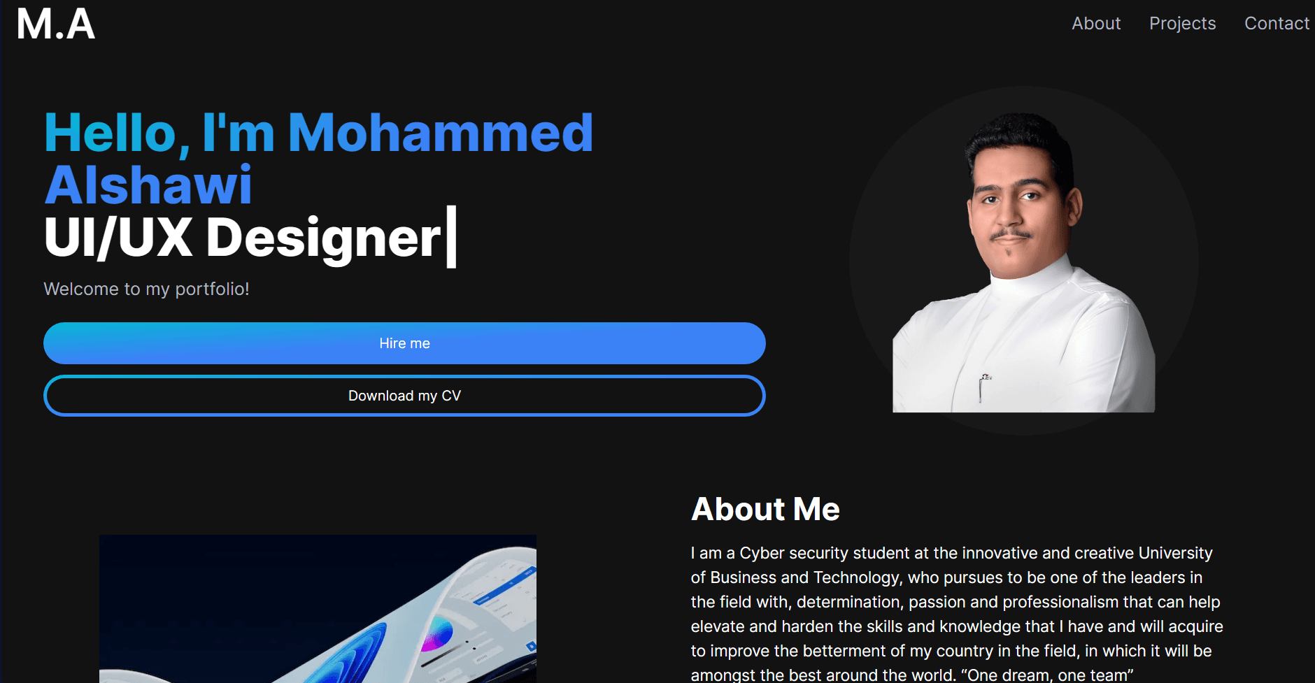 Preview image for React Portfolio Website